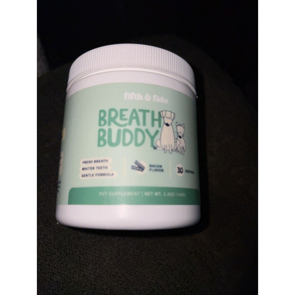 Fifth & Fido Breath Buddy, Fresh Breath, 30 Servings, 2.67 oz, Bacon Flavor